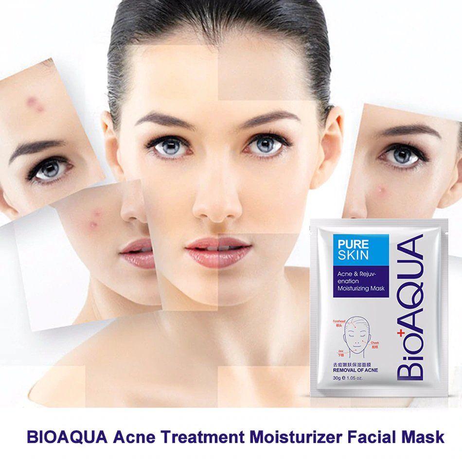Тканинна маска для обличчя очисна Анти Акне BIOAQUA Pure Skin (1 шт.) Маска для проблемної жирної шкіри обличчя