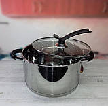 Каструля 3.6 л із неіржавкої сталі Edenberg EB-3695 Каструля для індукційної плити з товстим дном, фото 2