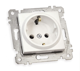 Механізм розетки Mutlusan Rita 47-01-72 16А вн. земля білий