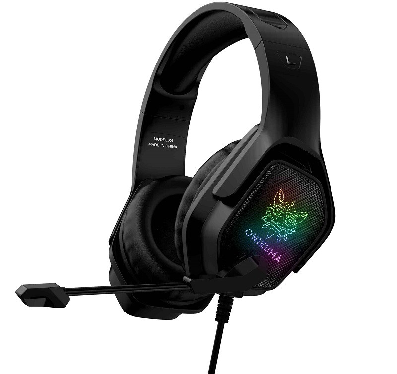 Навушники ігрові ONIKUMA RGB LED X4, чорні, фото 1