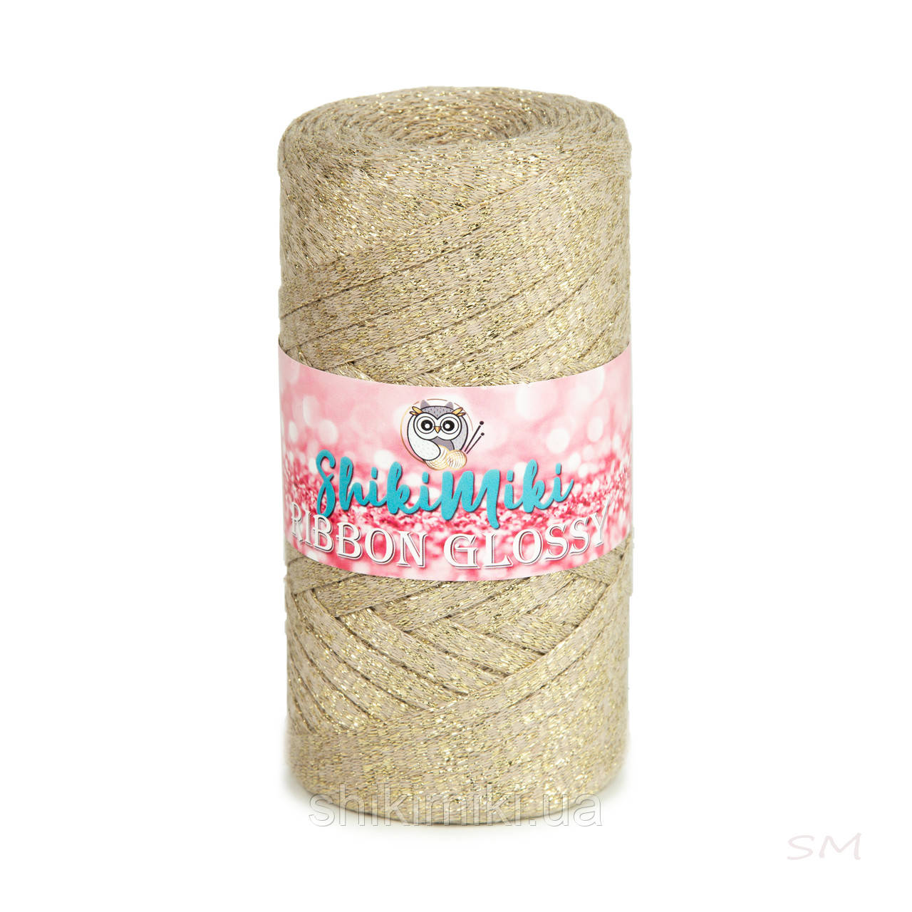 Трикотажний плоский шнур Ribbon Glossy, колір Світло-бежевий