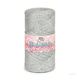 Трикотажний плоский шнур Ribbon Glossy, колір Срібло