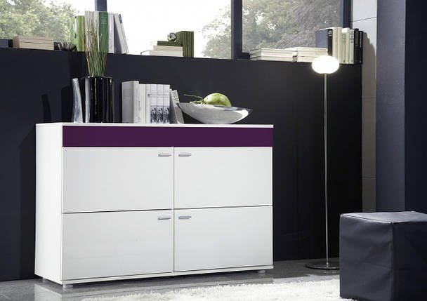 Комод LOGO II Cama 120/42 Белый Мат / Белый Глянец / Фиолетовый, фото 2