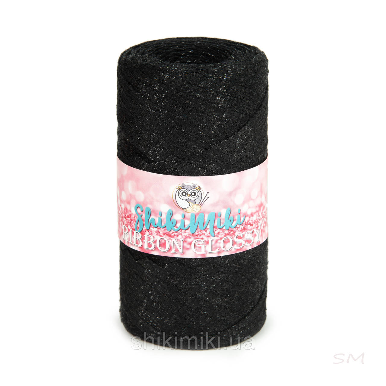 Трикотажний плоский шнур Ribbon Glossy, колір Чорна ніч