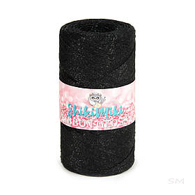 Трикотажний плоский шнур Ribbon Glossy, колір Чорна ніч