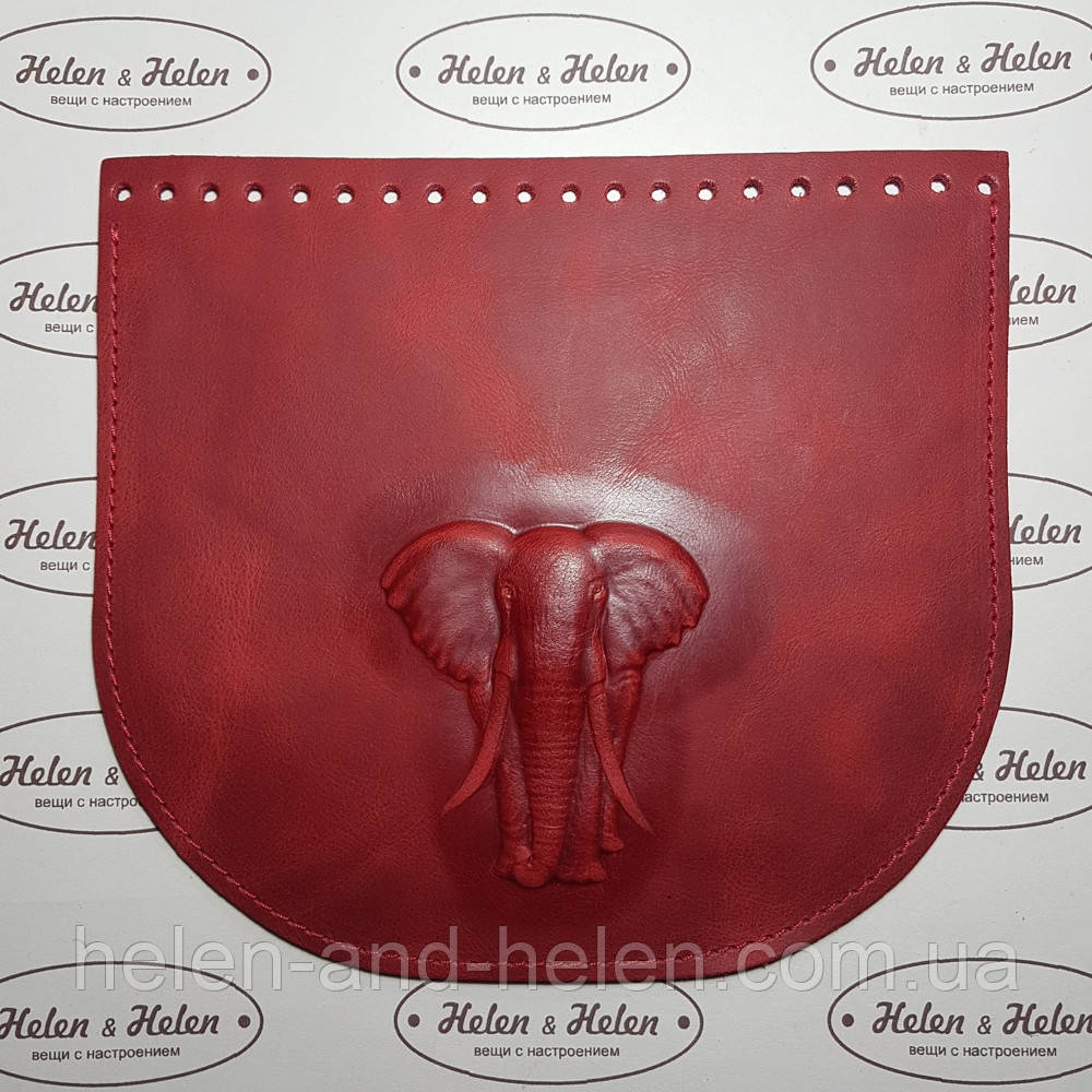 Клапан сумки. "Слон". Колір "Червоний", фото 1