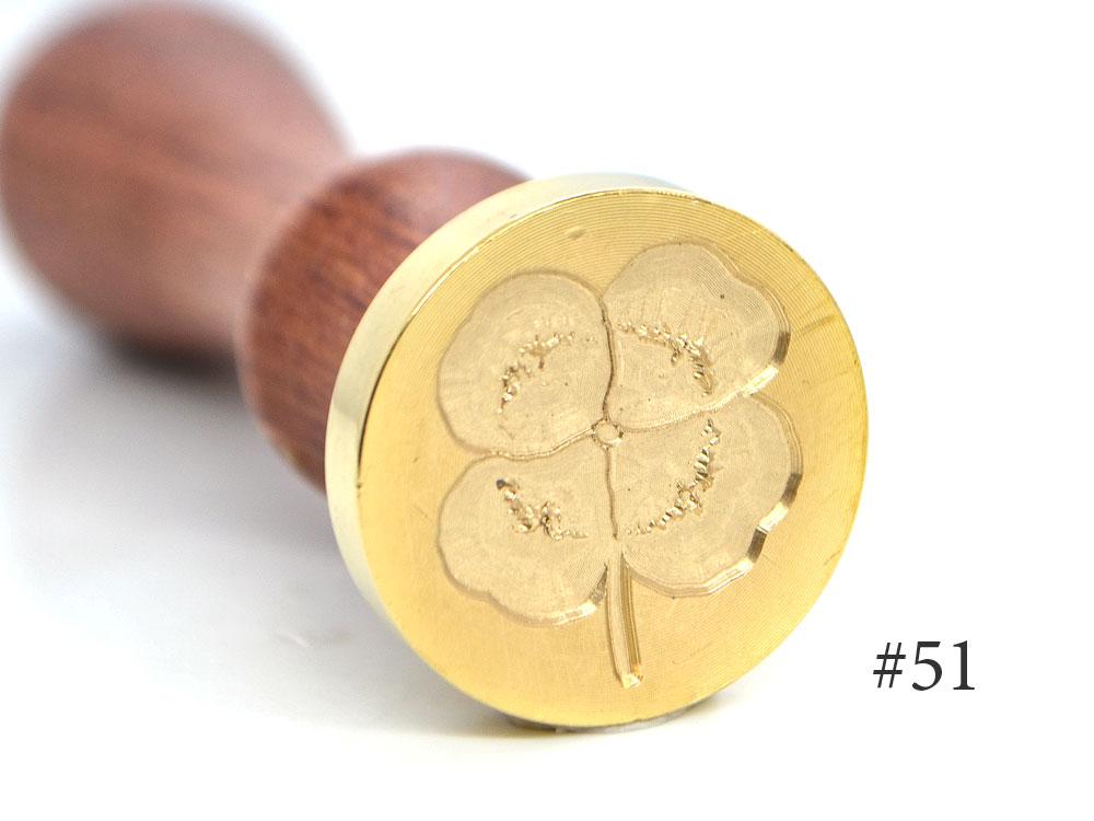 Клевер — Друк для сургуча, з дерев'яною ручкою, фото 1