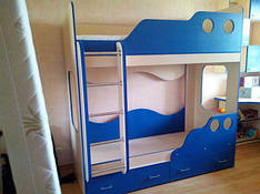 Дитяче двоярусне ліжко "Хвиля" з бортиком безпеки А1
