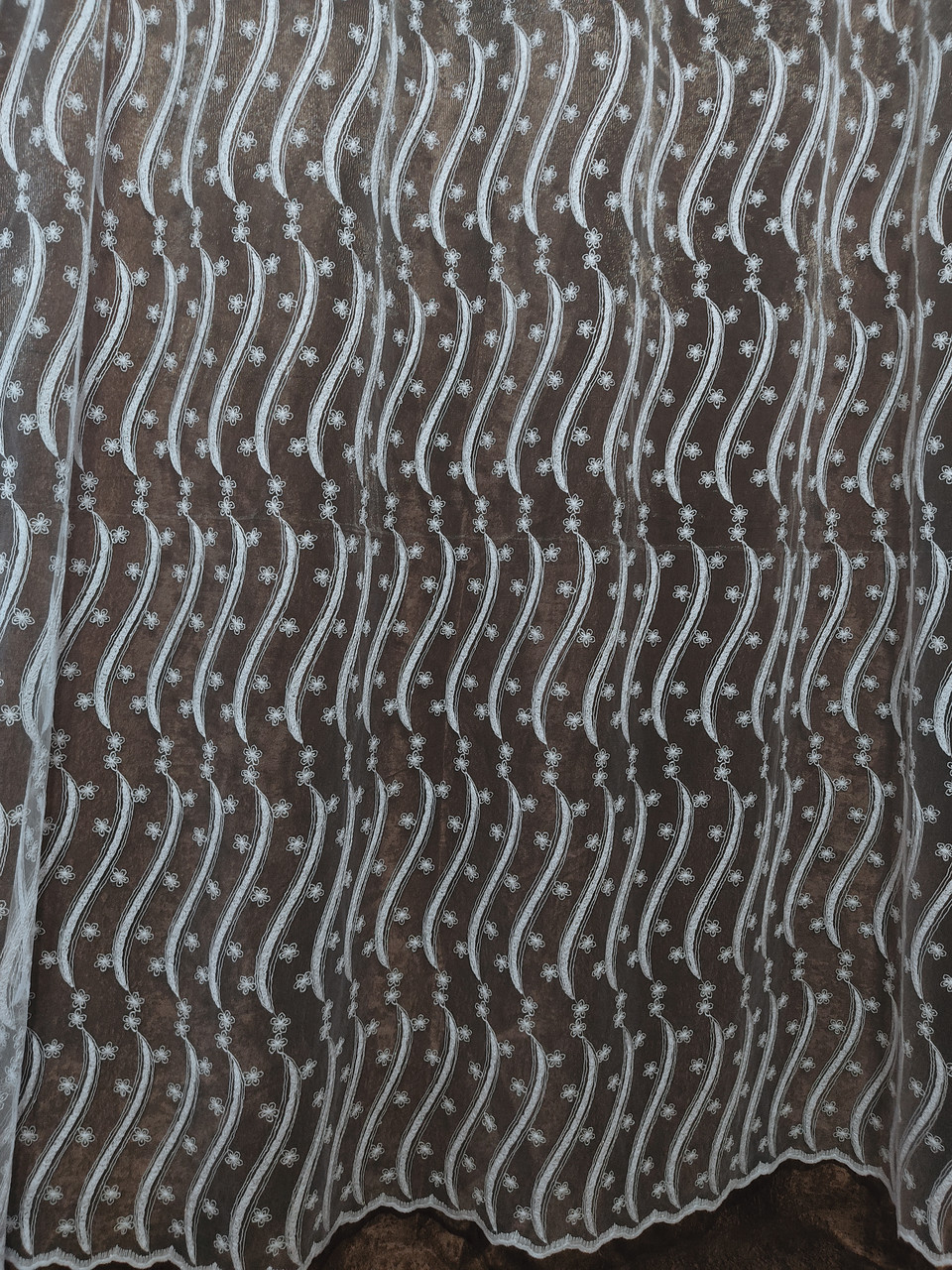 Білий фатин, з густим вертикальним малюнком, туреччина