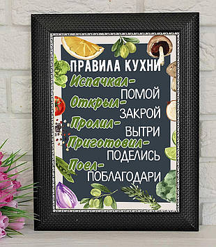 Постер Правила Кухні. Рамка З Правила Кухні
