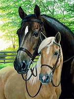 Діамантова мозаїка. Картина на підрамнику "Коні", розмір 40х30 см