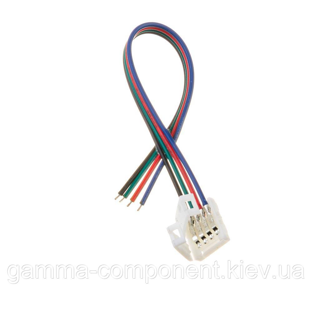 Коннектор для світлодіодним RGB стрічки 10мм дріт + затиск