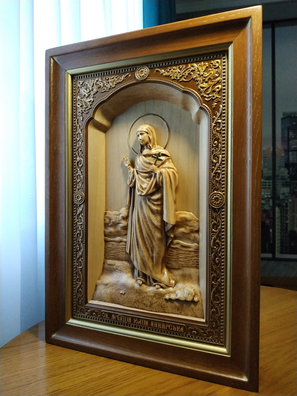 Икона резная из дерева Св. Юлия (ID#1381584884), цена: 4500 ₴, купить ...