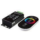 Контролер для світлодіодної стрічки RGB 18 A, 216 Вт, чорний радіопульт сенсорний 6 кнопок, фото 2