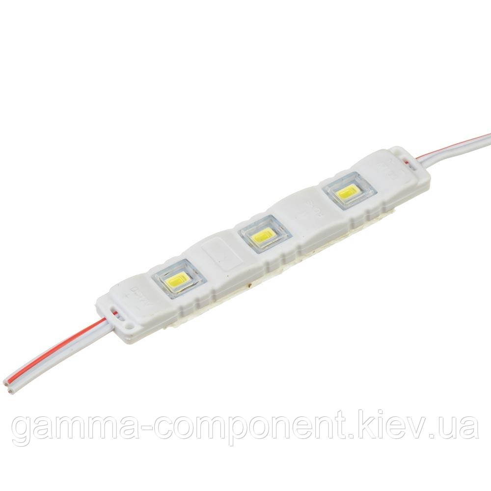 Світлодіодний модуль (кластер) SMD5730, 3led, 1W, білий холодний, 12В, IP65, фото 1