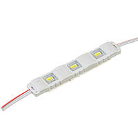 Светодиодный модуль (кластер) SMD5730, 3led, 1W, белый холодный, 12V, IP65