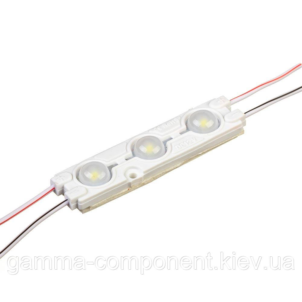 Світлодіодний модуль (кластер) SMD5730, 3led, 1,5 W, білий холодний, 12В, IP65