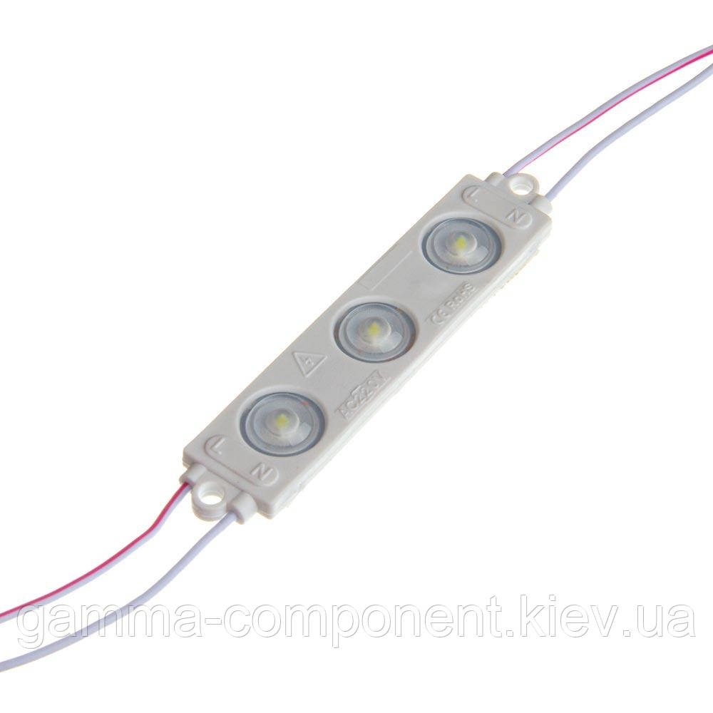 Світлодіодний модуль 220 V білий холодний smd3030 3led 1.5 W IP65, фото 1