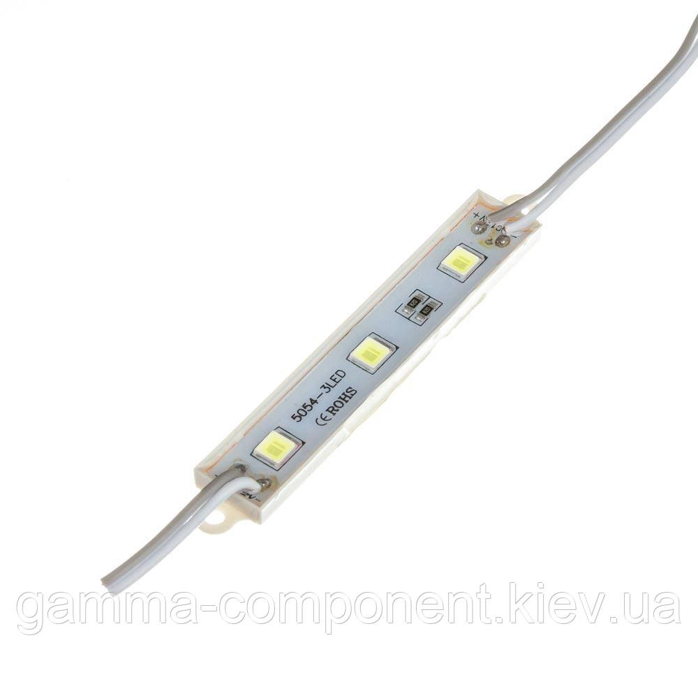 Світлодіодний модуль (кластер) SMD5054, 3led, 0,72 W, білий холодний, 12В, IP65