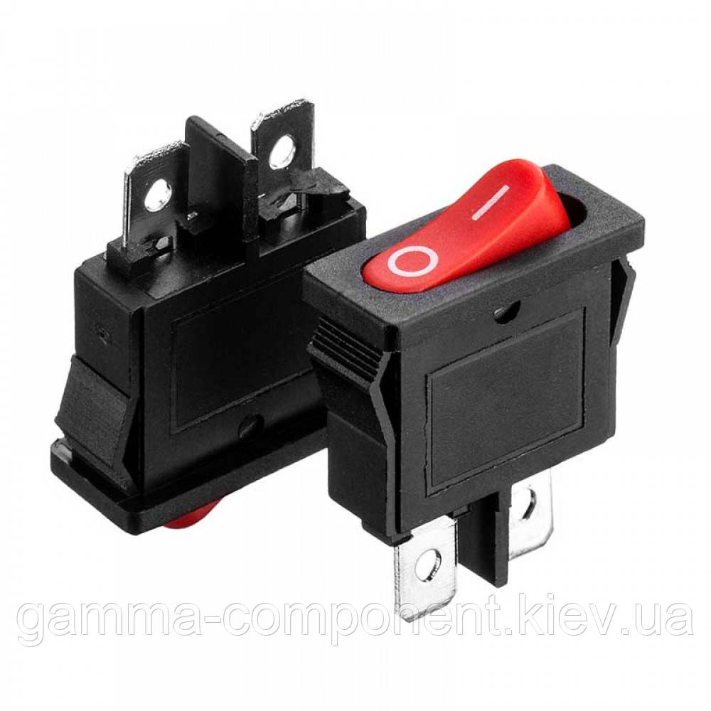 Перемикач KCD1-101-12, ON-OFF, 6А (2pin), 250V, червоний