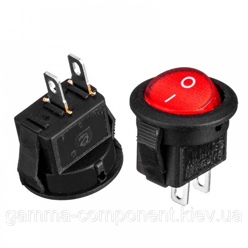 Перемикач KCD1-101-8, ON-OFF, (2pin) червоний
