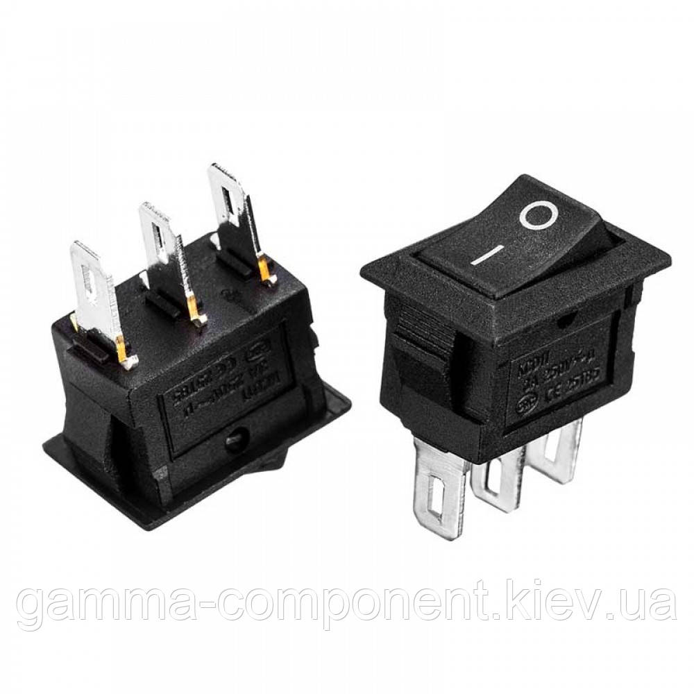 Перемикач KCD1-102, ON-ON, 6А (3pin), 250V, чорний