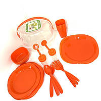 Набор посуди для пикника на 6 персон 48 предметов A-Plus (48 OM) Красный
