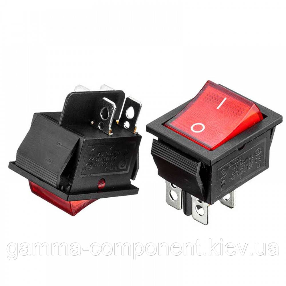 Перемикач KCD2-201/N, ON-OFF, 16А (4pin), 250V, червоний