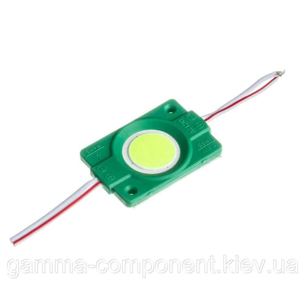 Світлодіодний модуль (кластер) СОВ коло, 1led, 2.4 W, зелений, 12В, IP65, фото 1