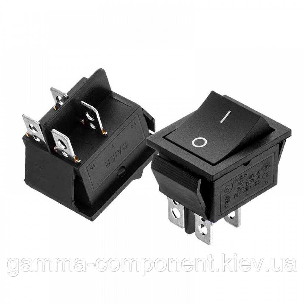 Перемикач KCD2-211, OFF-(ON), (4pin) чорний