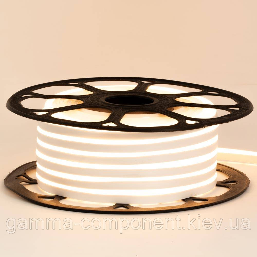 Неонова стрічка світлодіодна біла тепла 12V 8х16 пвх smd2835 120LED/м 8Вт/м IP65, фото 1
