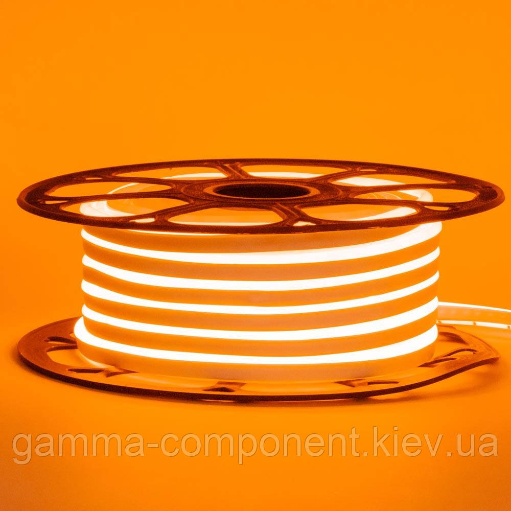 Неонова стрічка світлодіодна помаранчева AVT-1 220V smd2835 120LED/м 7Вт/м IP65, фото 1