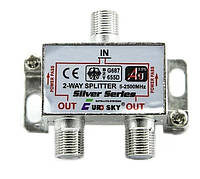 Дільник ТВ сигналу з проходом живлення Eurosky (2 Way Splitter PowerPass)