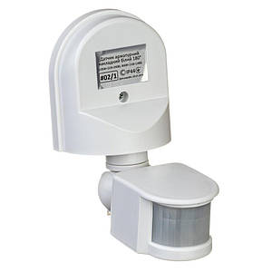 Датчик руху для освітлення арматурний накладний білий 180° макс. 1200Вт