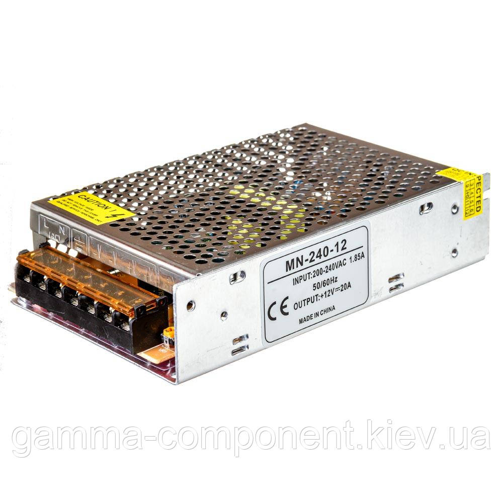 Блок живлення 12В перфорований Compact, 20A 240Вт, IP20, фото 1