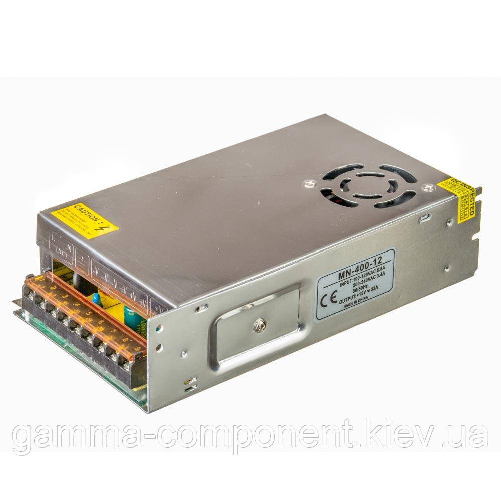 Блок живлення 12В перфорований Compact, 33A 400Вт, IP20