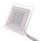 Світлодіодний світильник точковий зі склом 12Вт, квадратний, білий, IP20, фото 3