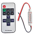 Диммер mini для світлодіодних стрічок 6 A, 144 Вт радіопульт 11 конопок, фото 4