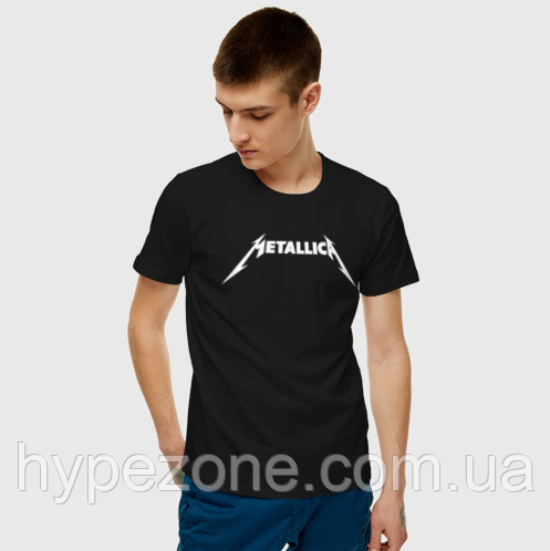 Мужская Футболка Metallica черная Футболка их хлопка Металлика в стиле ...