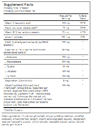 Стимулятор роботи мозку Super Nutrition Simply One Think Clearly 30 таб., фото 3