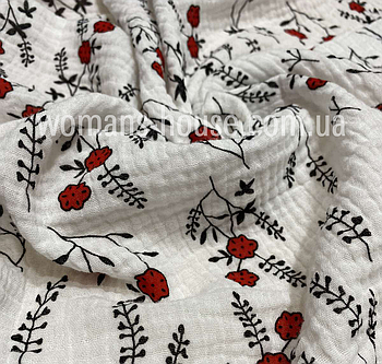Тканина Муслін жатка прінтованний Квітковий візерунок
