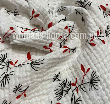 Тканина Муслін жатка прінтованний Гілочки