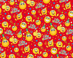 Подарунковий папір для паковання "Смайлики", 5 шт./пач.