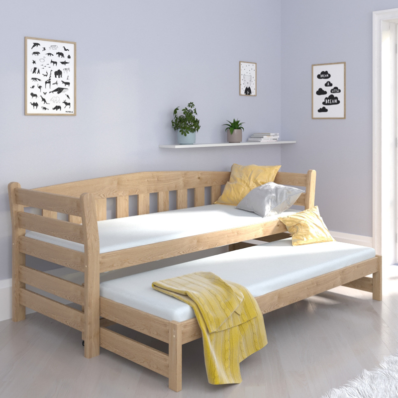 Ліжко дитяче дерев'яне Тедді Дуо з додатковим спальним місцем (масив бука)