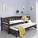 Ліжко дитяче дерев'яне односпальне з додатковим висувним спальним місцем Тедді Дуо ТМ Luna 800х2000, фото 2