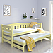 Ліжко дитяче дерев'яне односпальне з додатковим висувним спальним місцем Тедді Дуо ТМ Luna 800х2000, фото 4