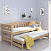 Ліжко дитяче дерев'яне односпальне з додатковим висувним спальним місцем Тедді Дуо ТМ Luna 800х2000, фото 8