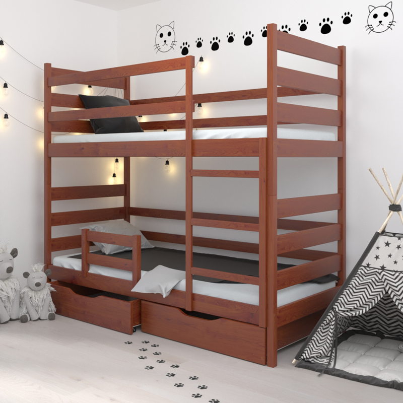 Ліжко-трансформер дитячий дерев'яна двоярусна Амелі ТМ Luna 900х1900