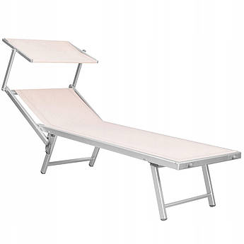 Шезлонг (лежак) для пляжу, тераси та саду з навісом Springos GC0040 .