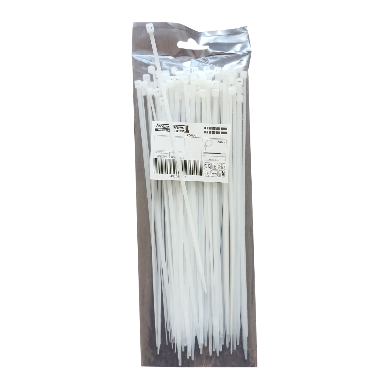 Хомут ХКН-L 3.5х200 нейлон білий Ny95503539